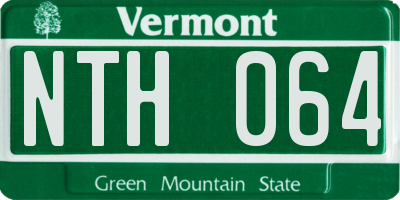 VT license plate NTH064