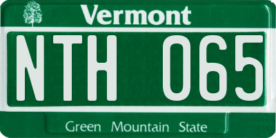VT license plate NTH065