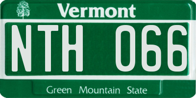 VT license plate NTH066