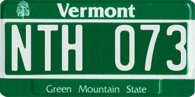VT license plate NTH073