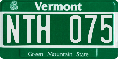VT license plate NTH075