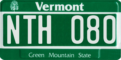 VT license plate NTH080