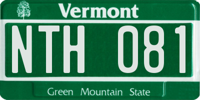 VT license plate NTH081