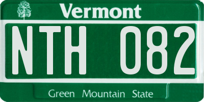 VT license plate NTH082