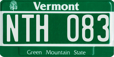 VT license plate NTH083