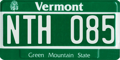 VT license plate NTH085