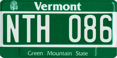 VT license plate NTH086