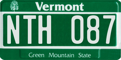 VT license plate NTH087
