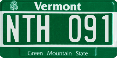 VT license plate NTH091