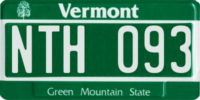 VT license plate NTH093