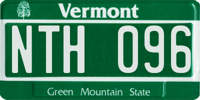 VT license plate NTH096