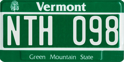VT license plate NTH098