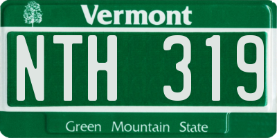 VT license plate NTH319
