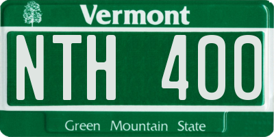 VT license plate NTH400