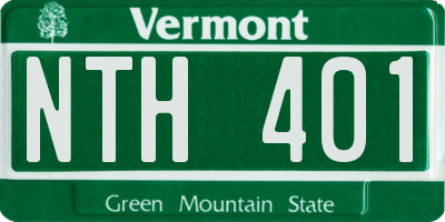 VT license plate NTH401