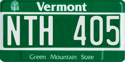 VT license plate NTH405