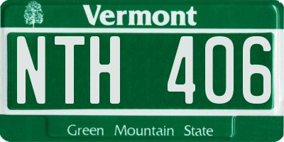 VT license plate NTH406