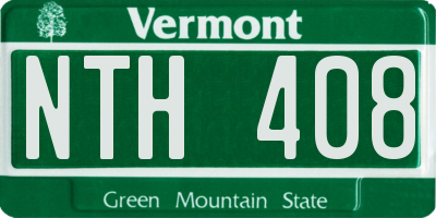 VT license plate NTH408