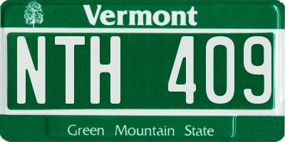 VT license plate NTH409