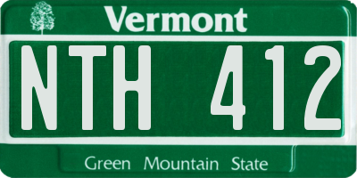 VT license plate NTH412