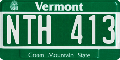 VT license plate NTH413