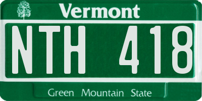 VT license plate NTH418