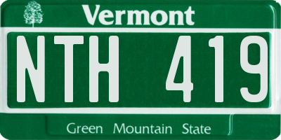 VT license plate NTH419