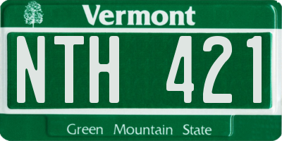 VT license plate NTH421