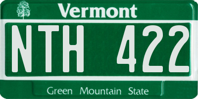 VT license plate NTH422