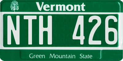 VT license plate NTH426