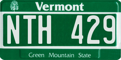 VT license plate NTH429