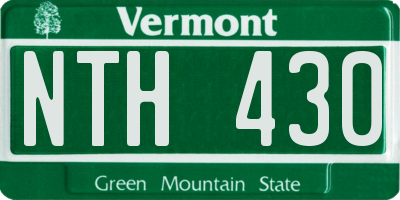 VT license plate NTH430