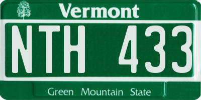 VT license plate NTH433