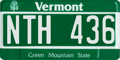 VT license plate NTH436