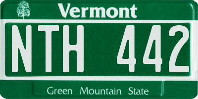 VT license plate NTH442