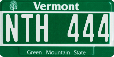 VT license plate NTH444