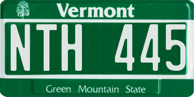 VT license plate NTH445