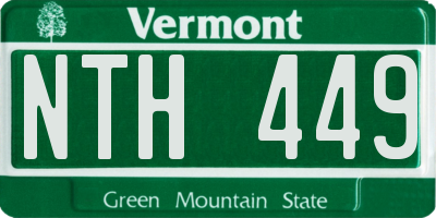 VT license plate NTH449
