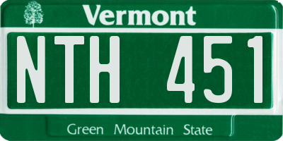 VT license plate NTH451