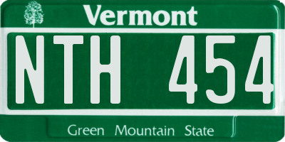 VT license plate NTH454
