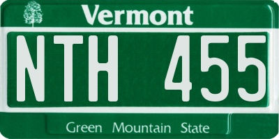 VT license plate NTH455