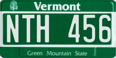 VT license plate NTH456