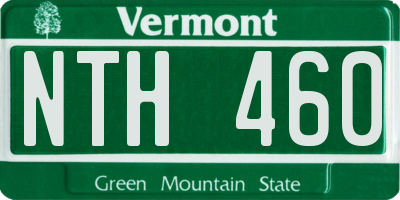 VT license plate NTH460