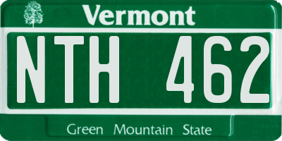 VT license plate NTH462