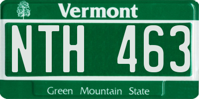 VT license plate NTH463