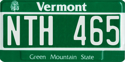 VT license plate NTH465