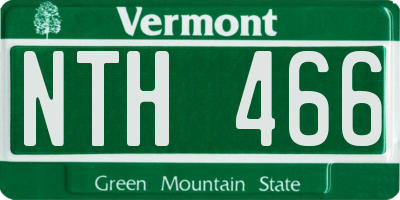 VT license plate NTH466