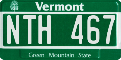 VT license plate NTH467