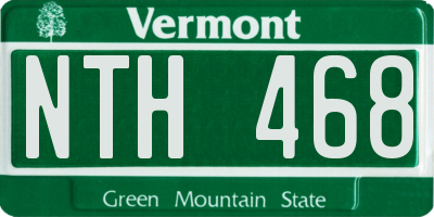 VT license plate NTH468