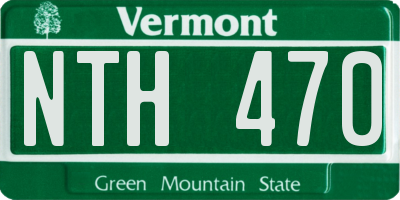 VT license plate NTH470